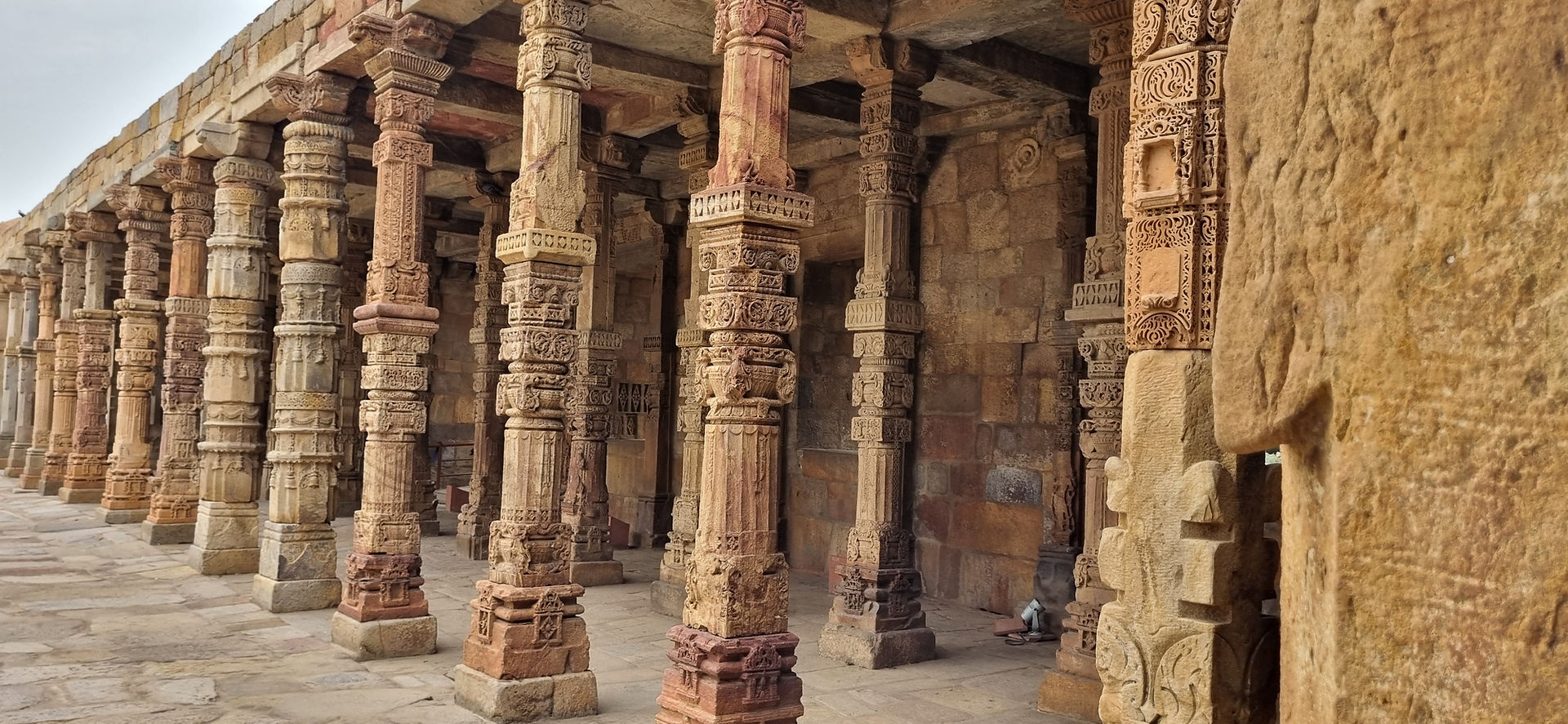 Intricately carved Pillars of Corridor
