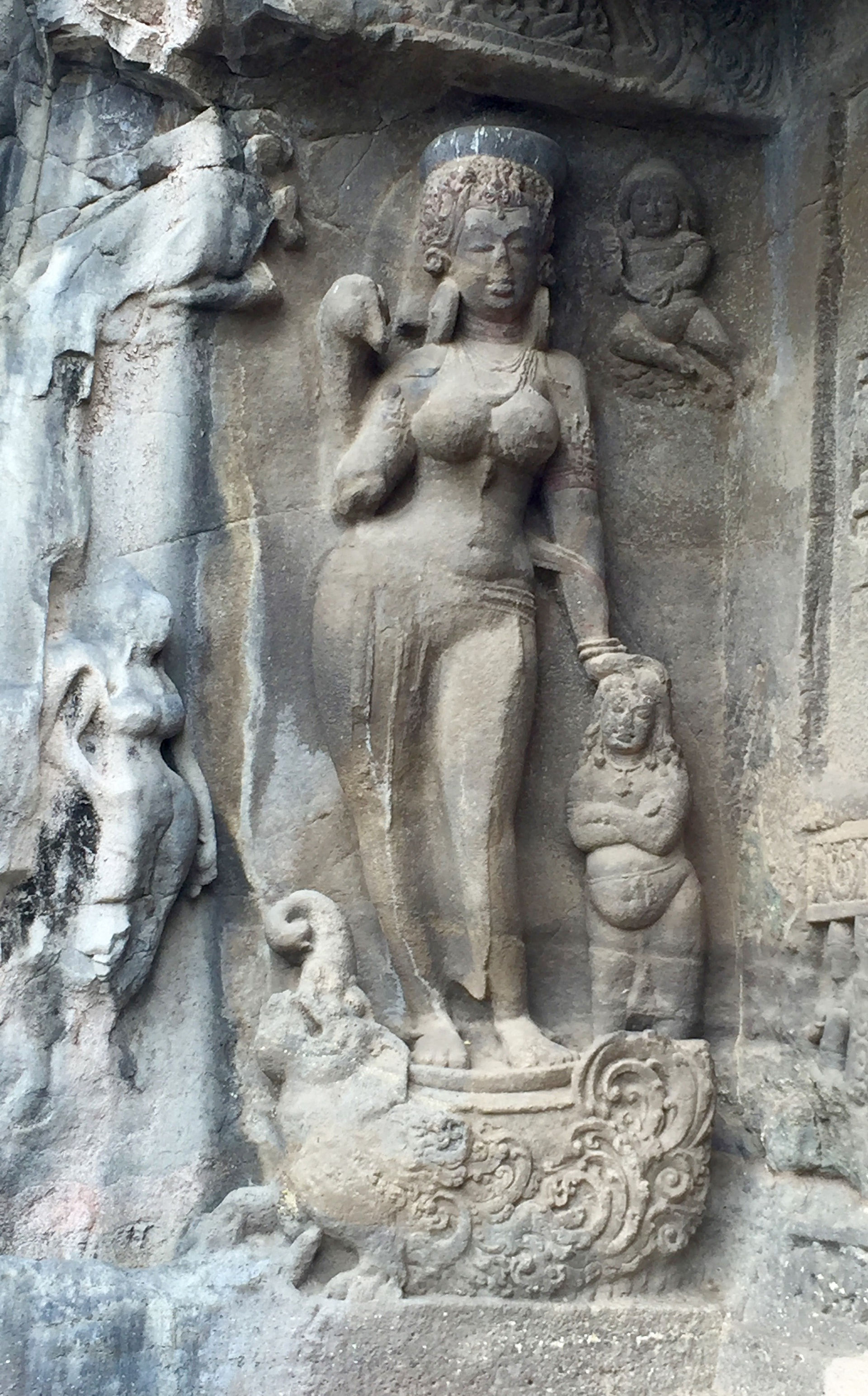 Goddess Ganga at Entrance , Cave 21