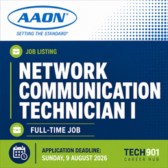 AAON Network Communication Technician I job listing.