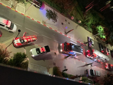 תרגול כניסת כבאית מנוף למתחם נלקין בשכונה הירוקה 80 -צח"ש 80