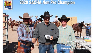 Tim Horn and Ryan Else, presenting SACHA winner with year end award. Winner is a client of Tim Horn