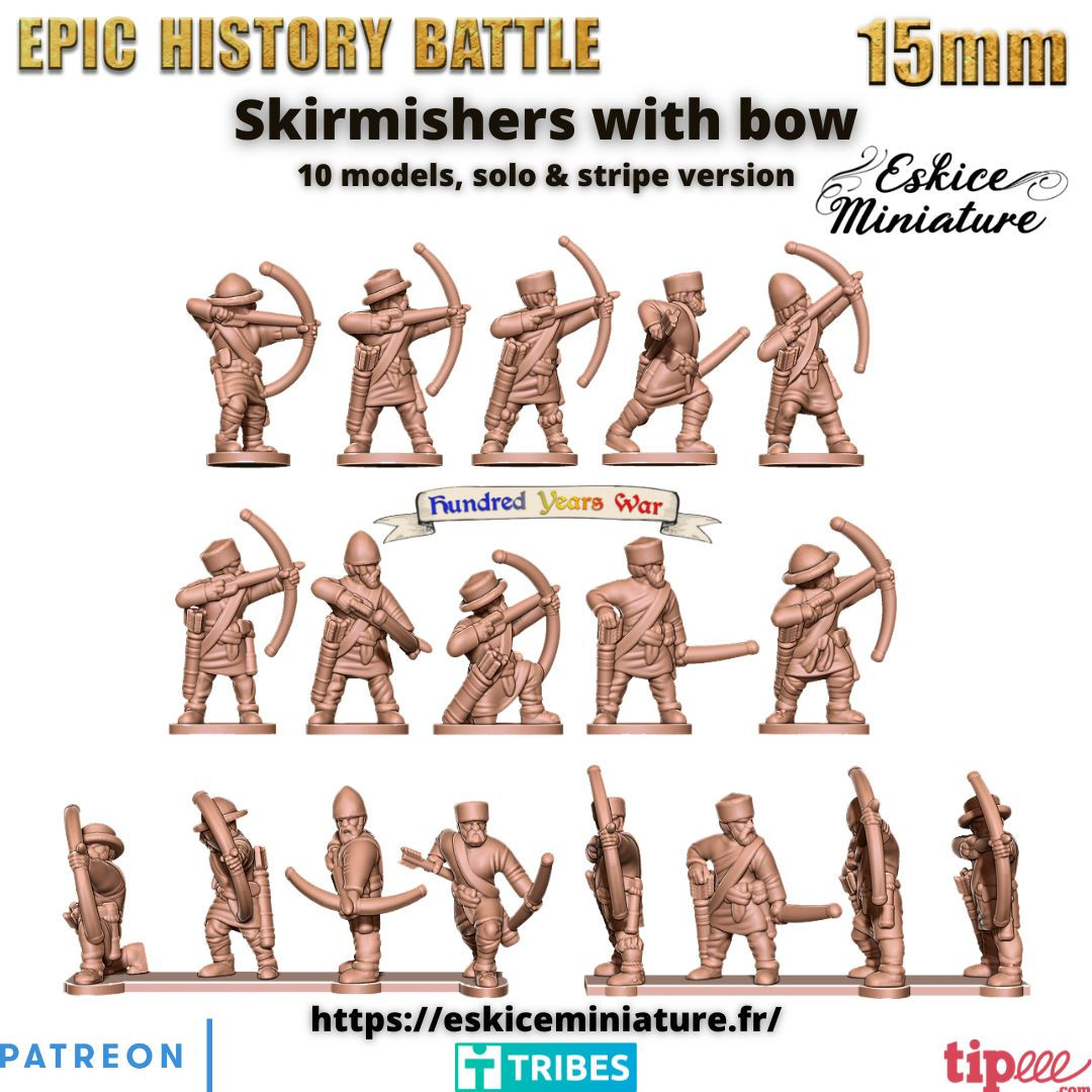 Hundred Years War Bow Skirmishers 15mm miniatures