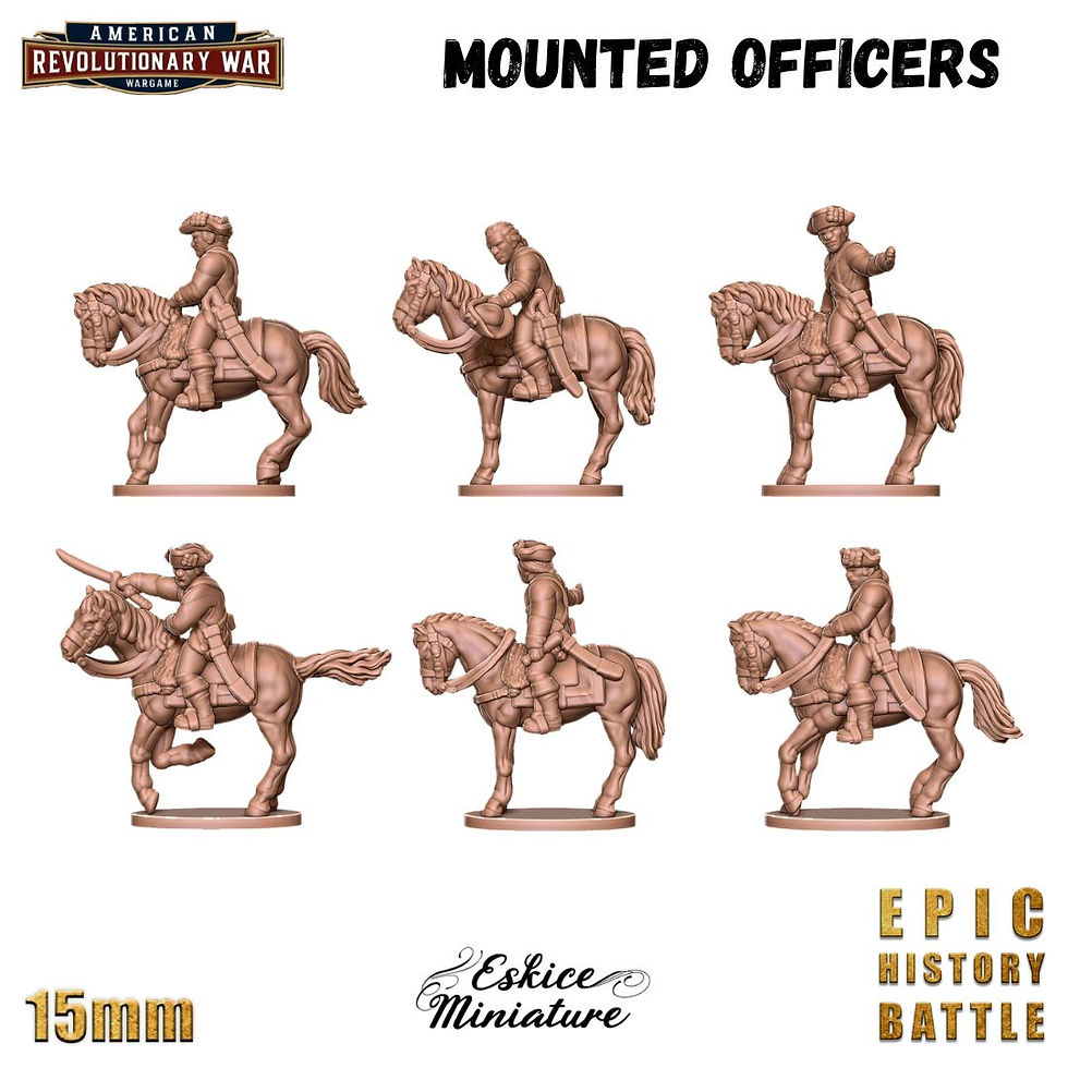 Thumbnail: American War of Independence Mounted Officers (15mm)