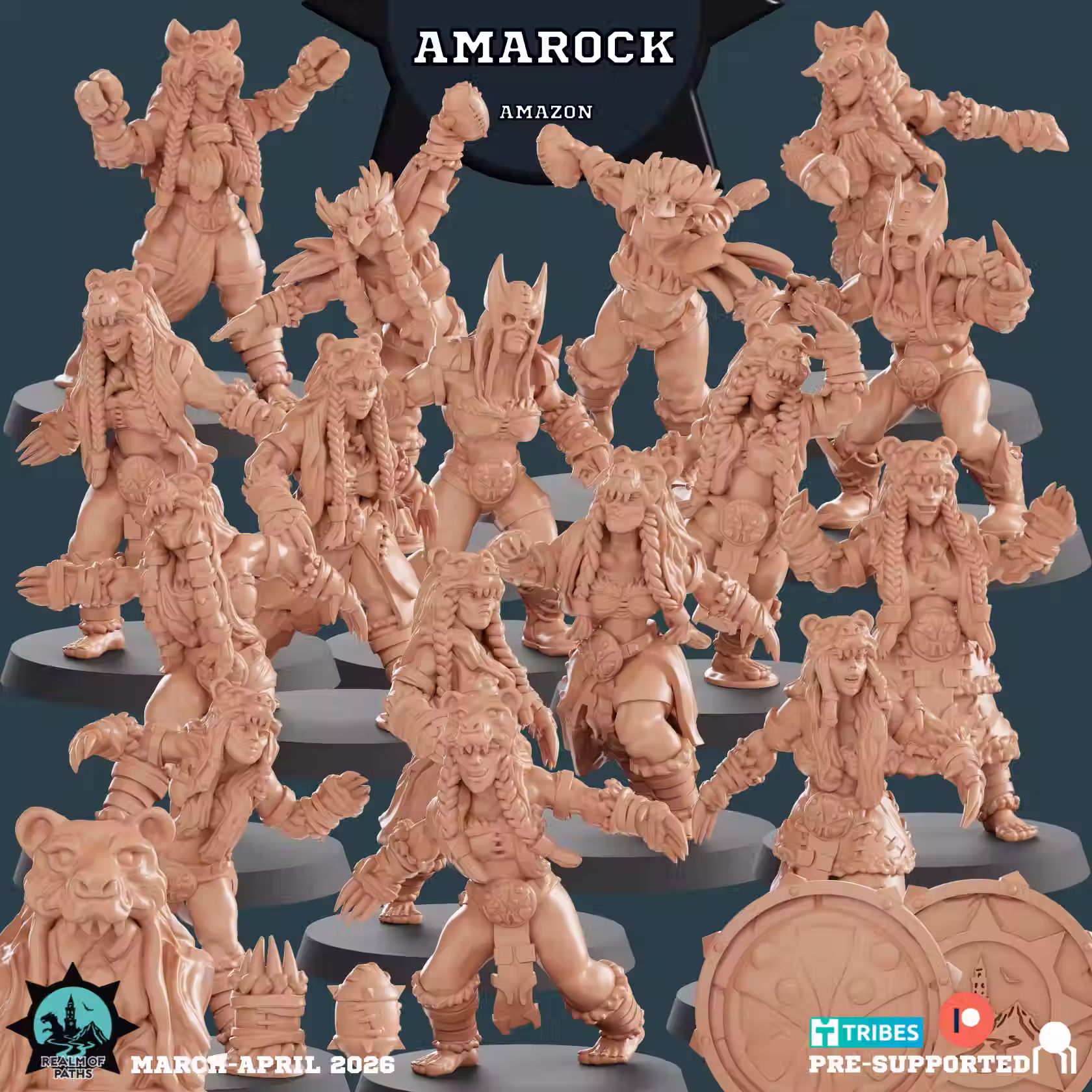 Amarock Amazonian Fantasy Football Team (16 Miniatures) – Realm of Paths