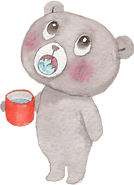 うがいをするくまのイラスト