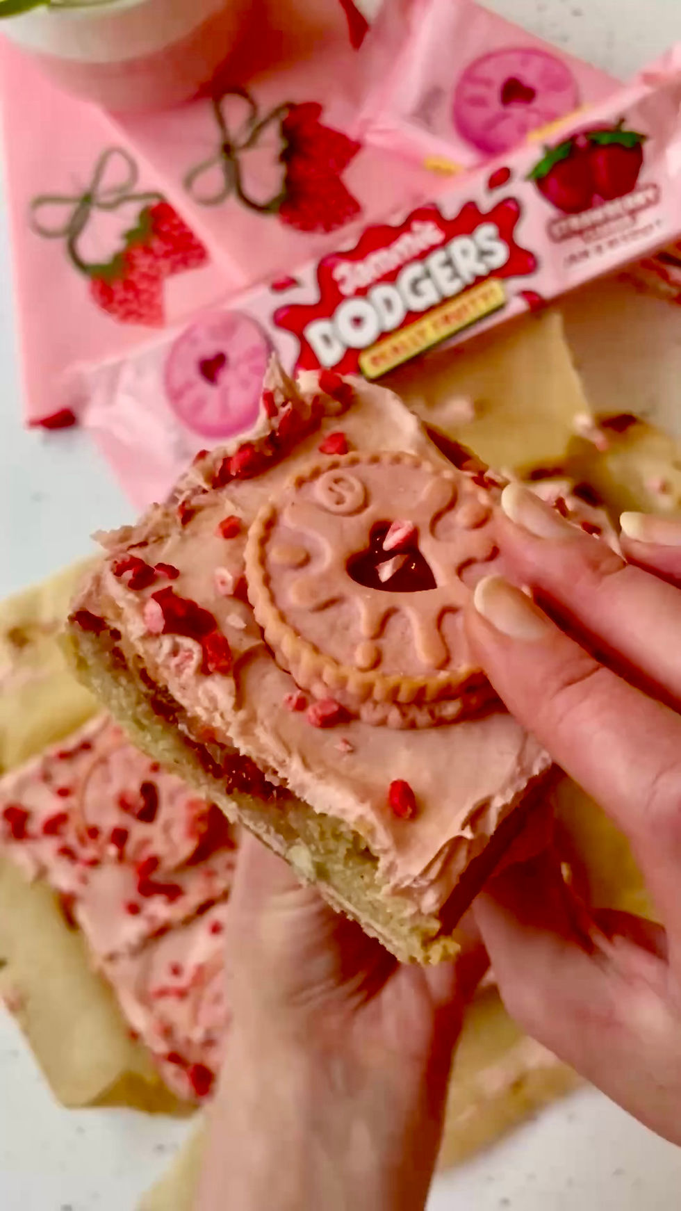 Strawberry Jammie Dodger Blondie Recipe