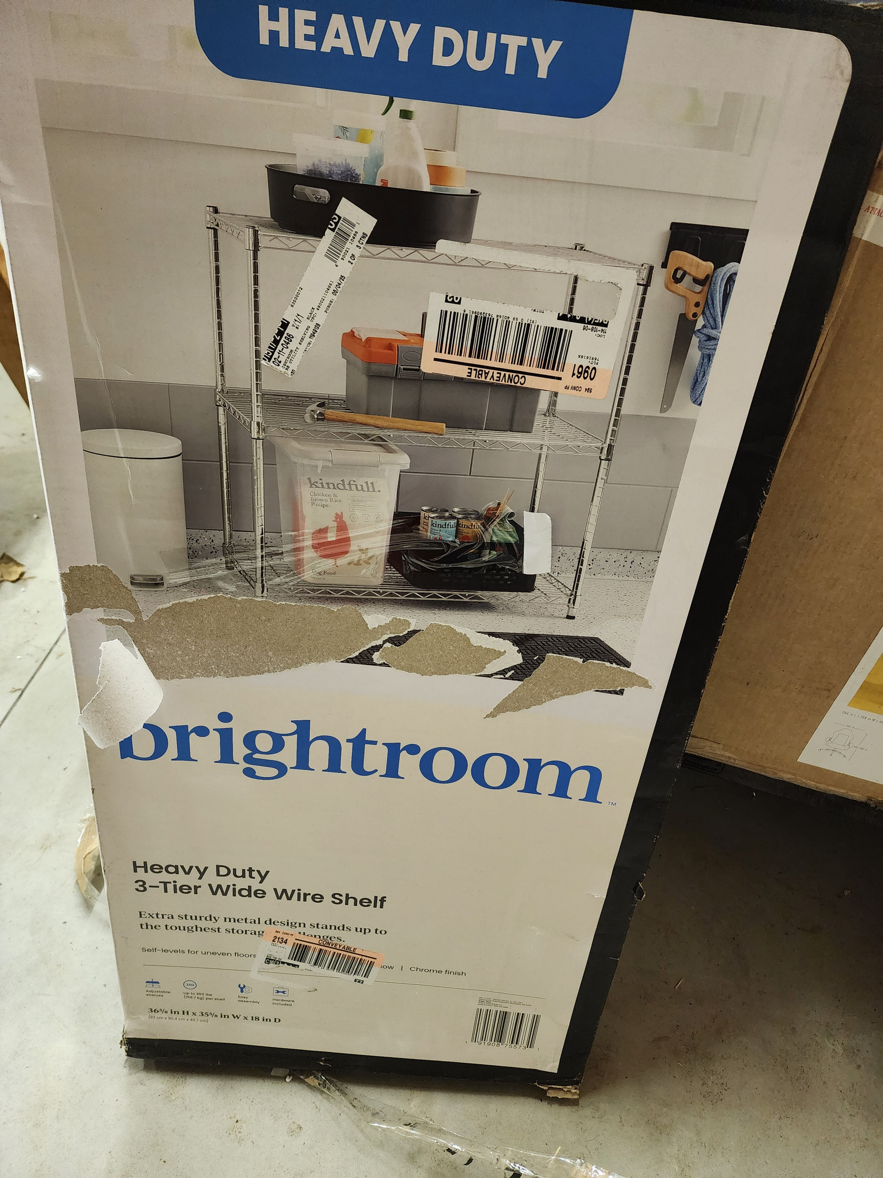 3 Tier Wide Wire Shelving Chrome