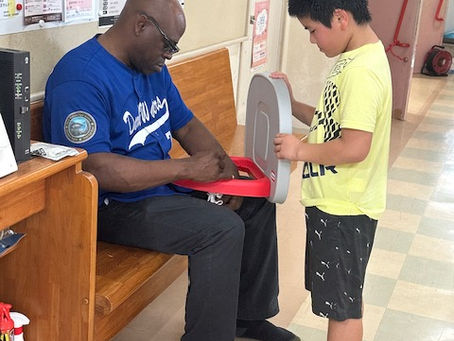 Mini basketball hoops donated to Oyama Community Center! 🏀