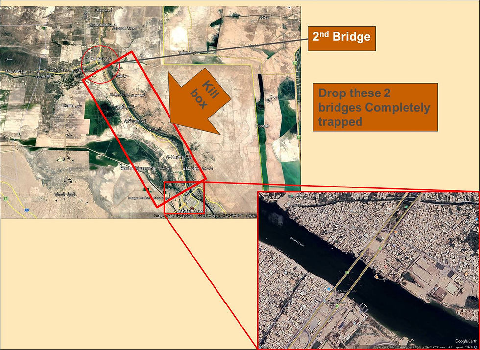 1 of many "kill boxes" The wrong road, Basra, Iraq - GL Skye