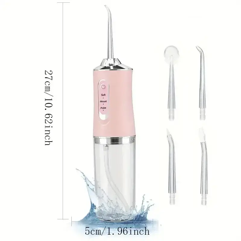 Irrigador oral portátil recarregável com 3 modos