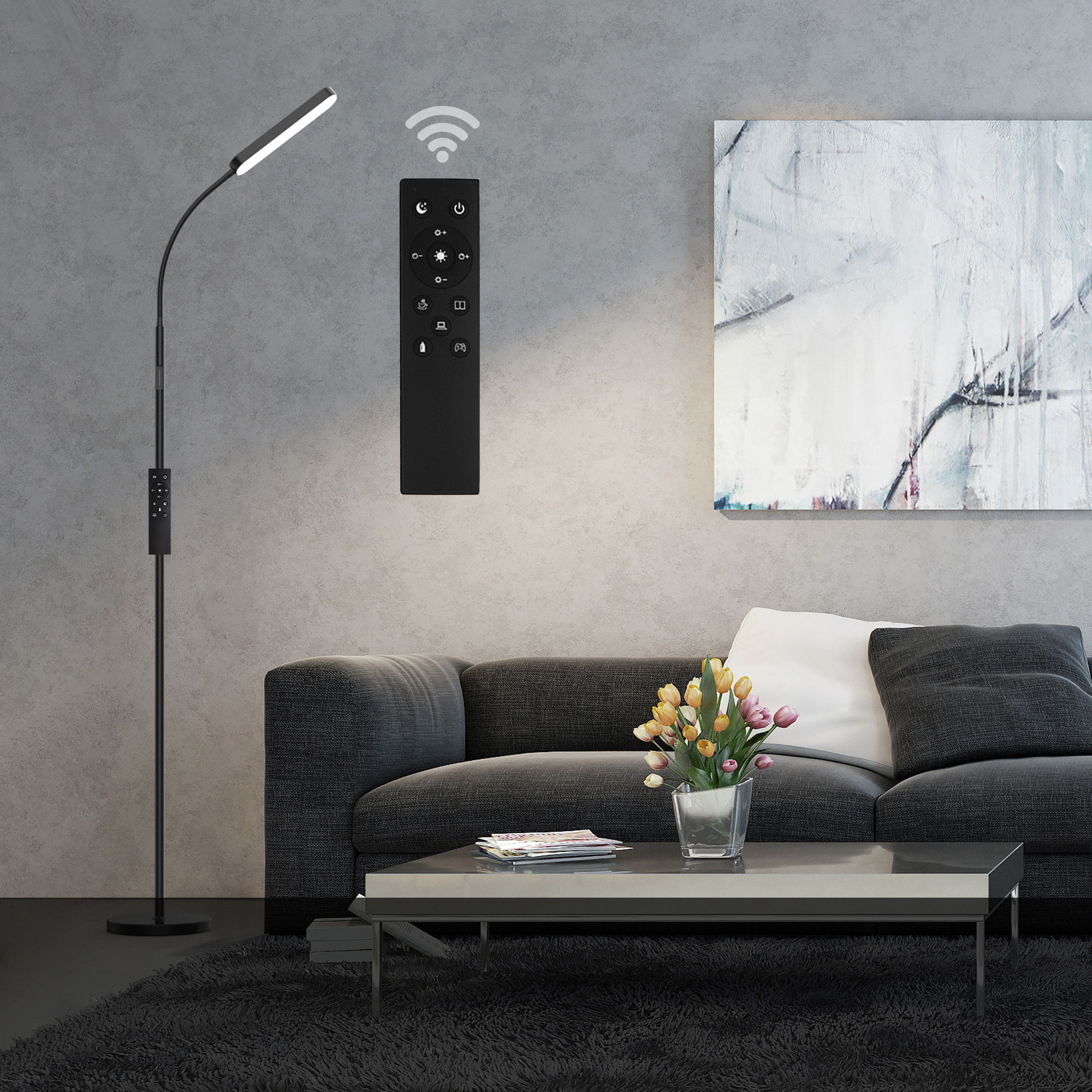 68.7" LED Floor Lamp with Remote for Living Room