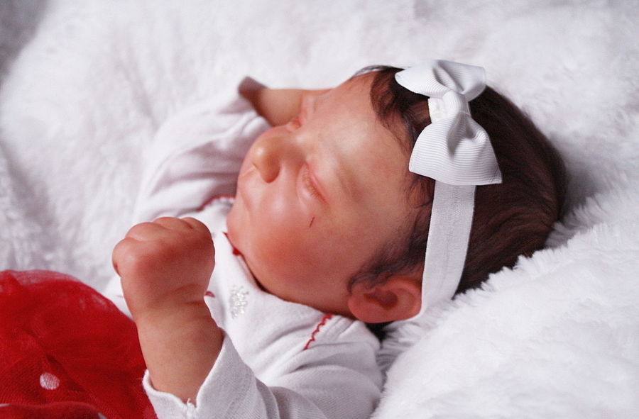 Shows one of my reborn dolls that I made.