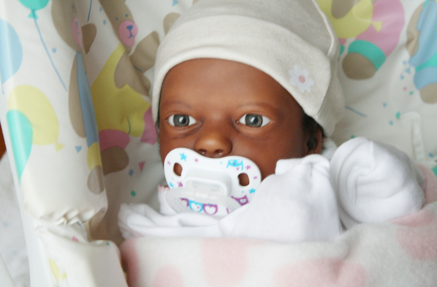 Shows one of my reborn dolls that I made.