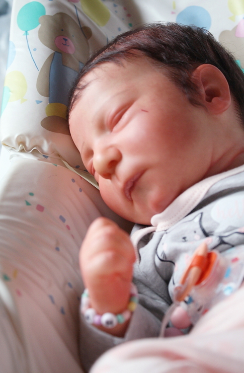 Shows one of my reborn dolls that I made.