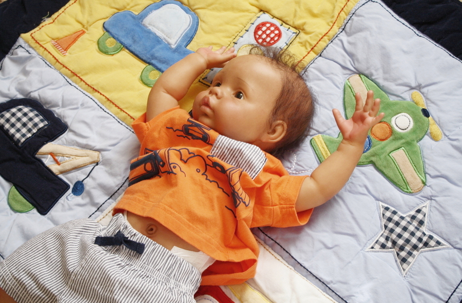 Shows one of my reborn dolls that I made.