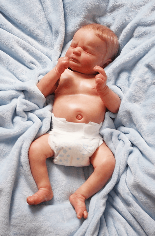 Shows one of my reborn dolls that I made.