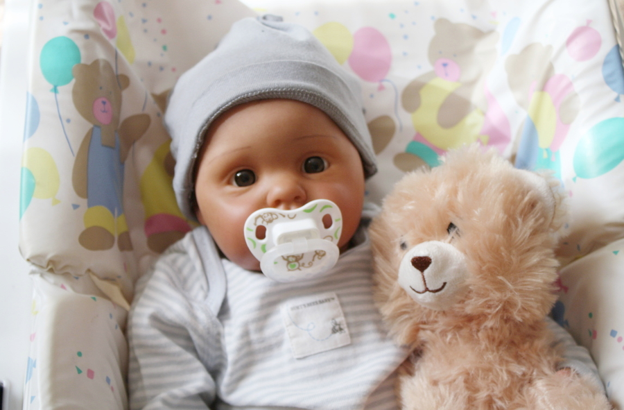 Shows one of my reborn dolls that I made.