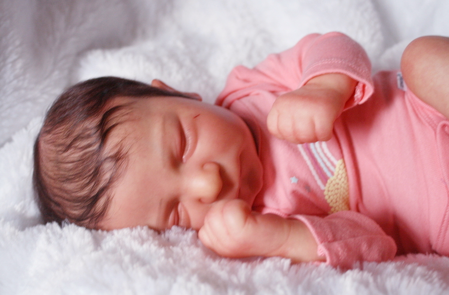 Shows one of my reborn dolls that I made.