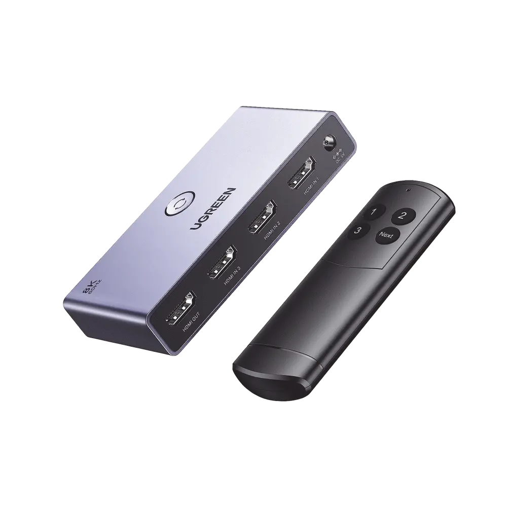 Switch (Splitter) 8K HDMI 2.1 / 3 entradas 1 Salida / Incluye Control Remoto / S