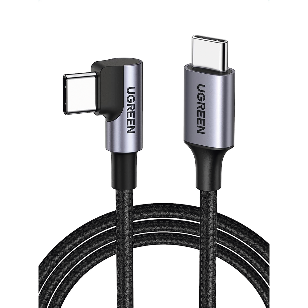 Cable USB-C a USB-C | 2 Metros | Conector con Ángulo Recto de 90° | Carga Rápida