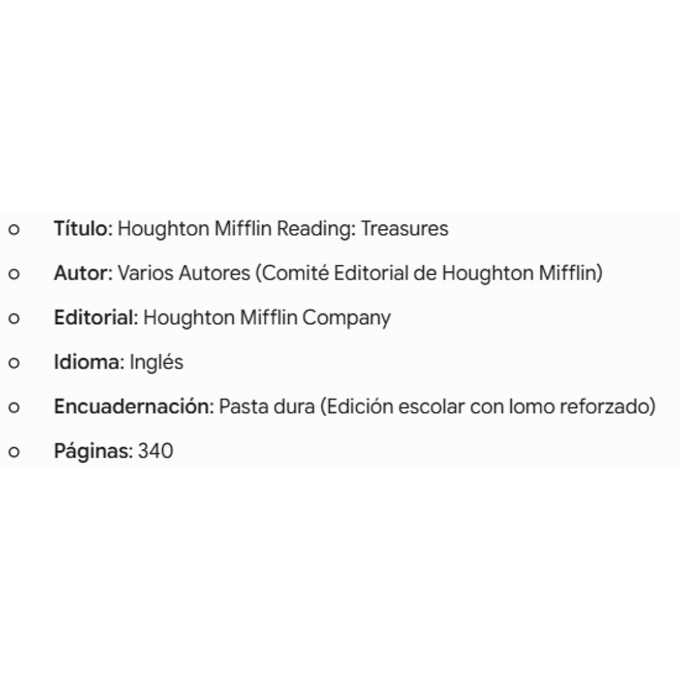 Miniatura: HOUGHTON MIFFLIN READING: TREASURES