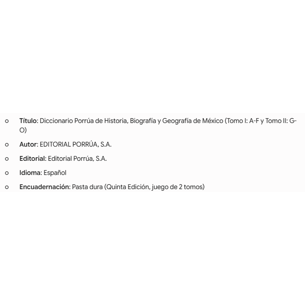 Miniatura: DICCIONARIO PORRÚA DE HISTORIA, BIOGRAFÍA Y GEOGRAFÍA DE MÉXICO (TOMOS A-F/G-O)