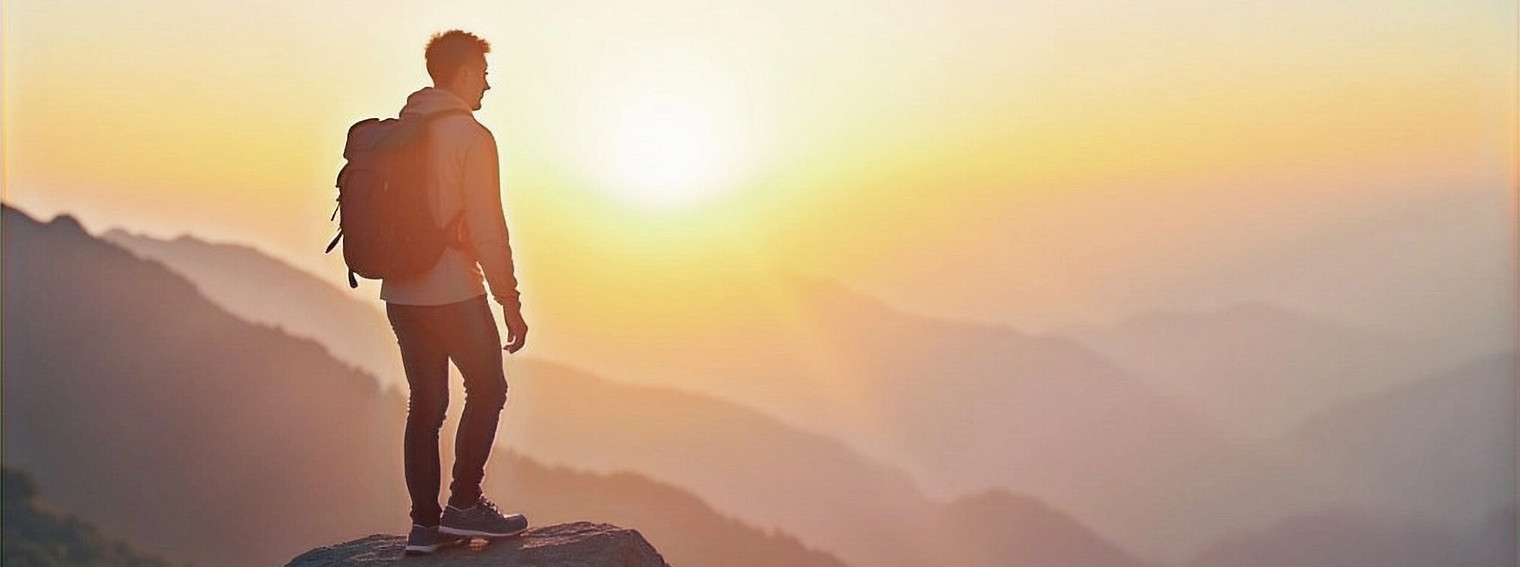 A-person-reaching-the-top-of-a-mountain-