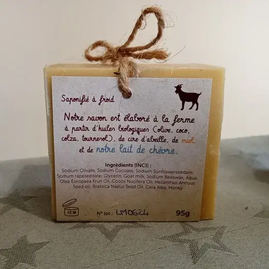 Face arrière du savon lait et miel