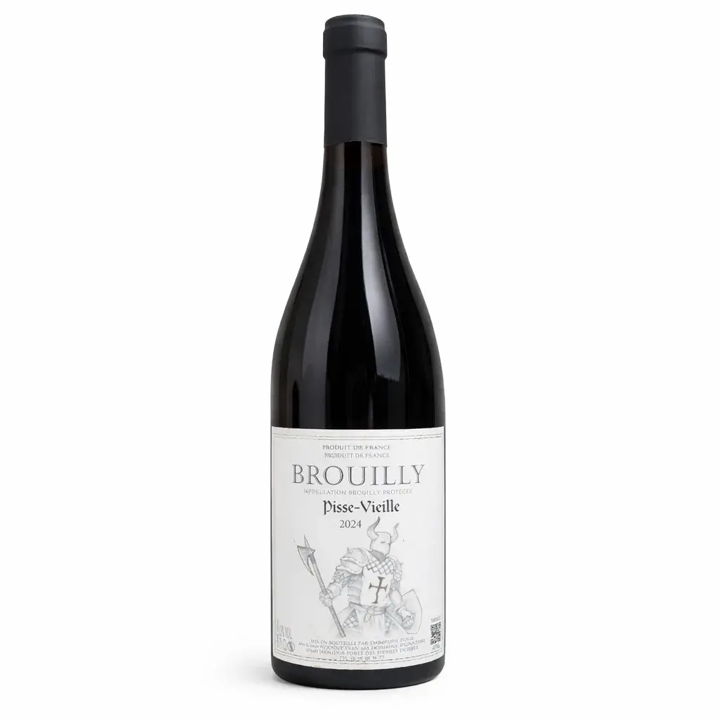 Bouteille de Brouilly sur fond blanc