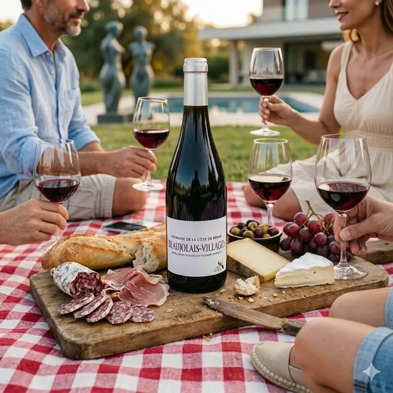 Picnic au bord de la piscine avec le Beaujolais Village
