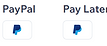 Le logo Paypal et Paypal later pour montrer qu'ils sont acceptés