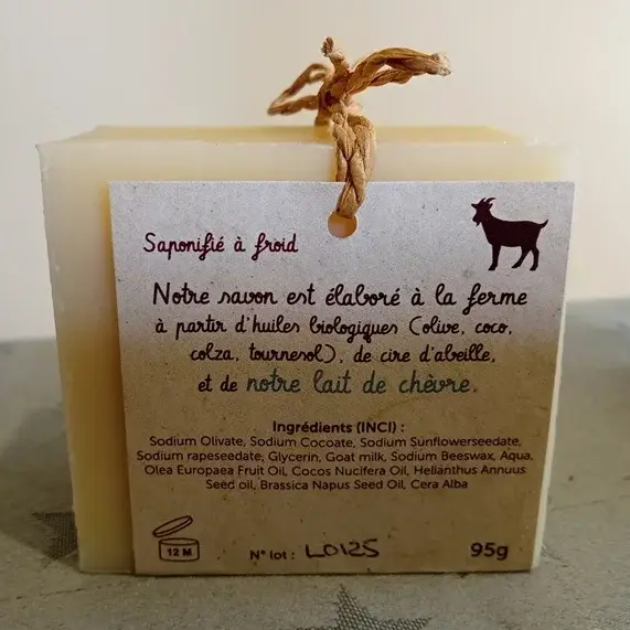 Face arrière du savon lait