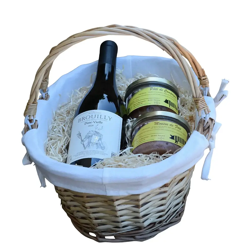 Panier Casse croute pris par dessus sur fond blanc