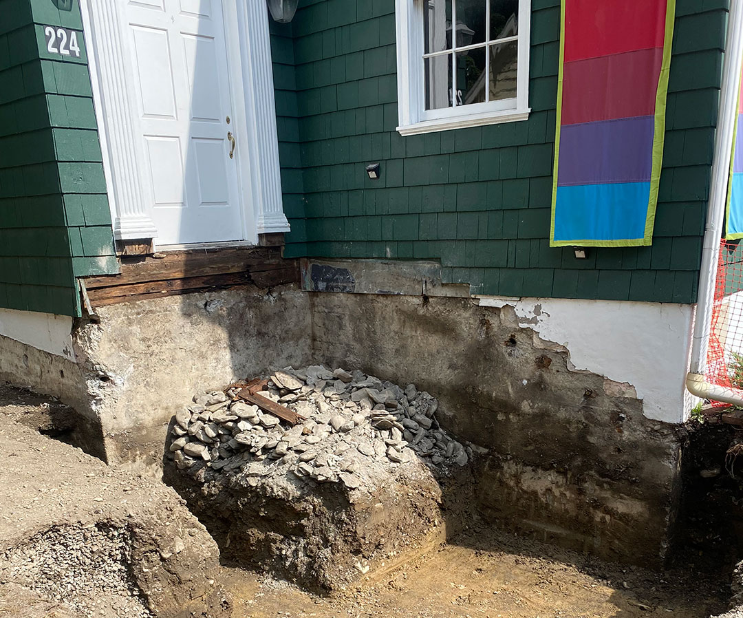 Excavation at this church prepared the way for a new entrance to the building.