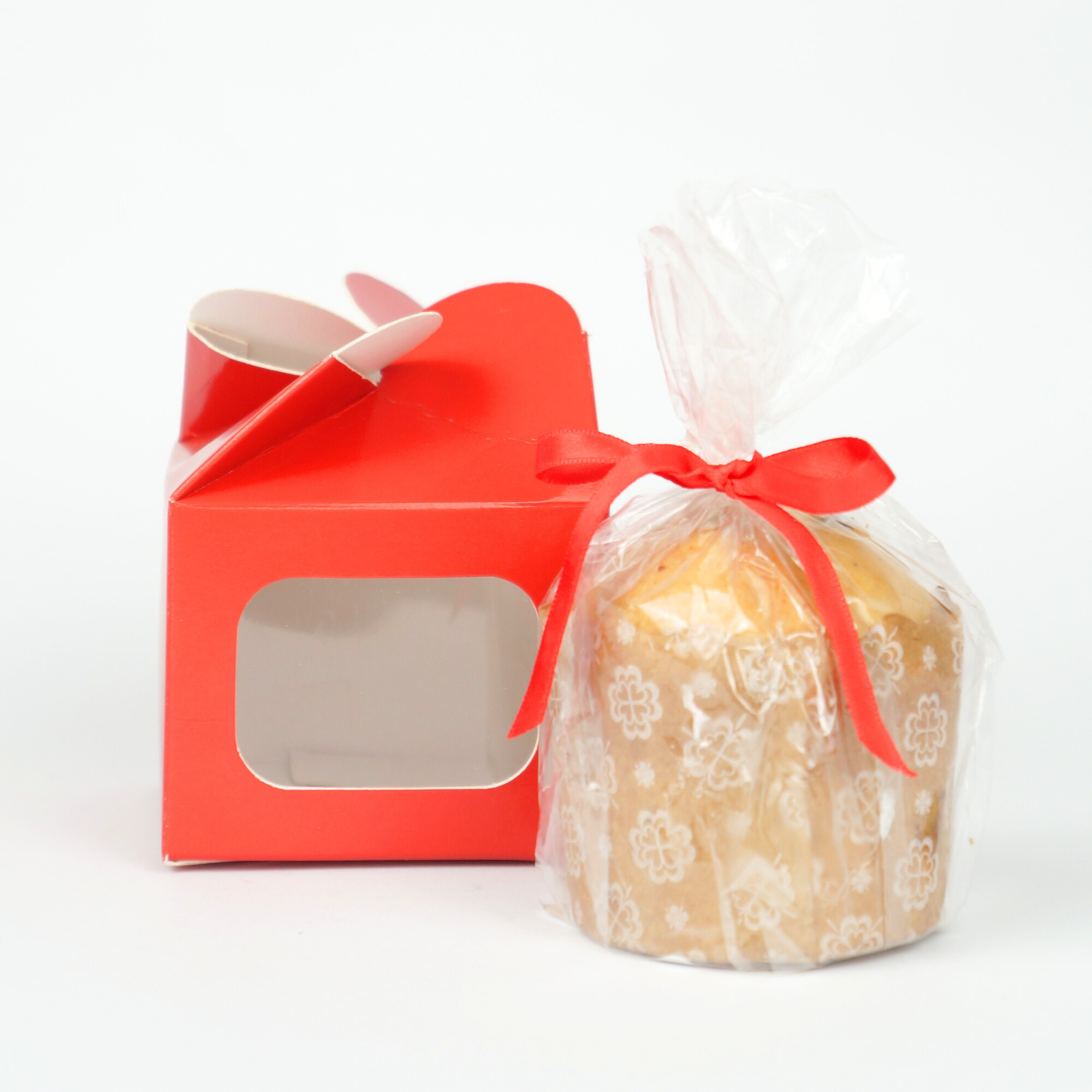 CAJA MINI CIERRE FLOR  ROJA 8X8X6,5 CM