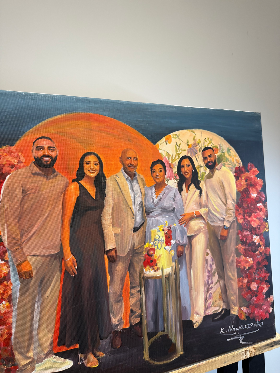 Thumbnail: Painting 60 x 80 cm | 6-7 faces + back