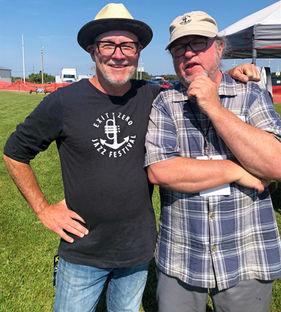 Jazz writer Bill Milkowski with Exit Zero Jazz Festival director Michael Kline on festival grounds in Cape May, NJ, October 2021.