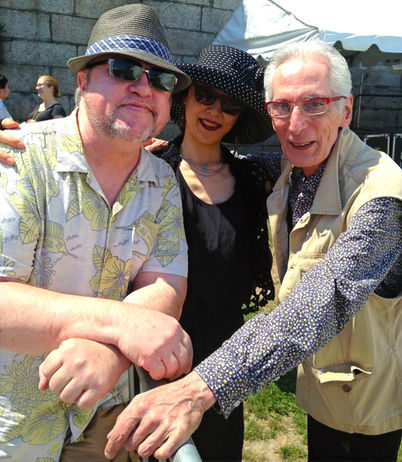 Jazz writer with legendary guitarist Pat Martino and his wife Ayako at the 2015 Newport Jazz Festival.