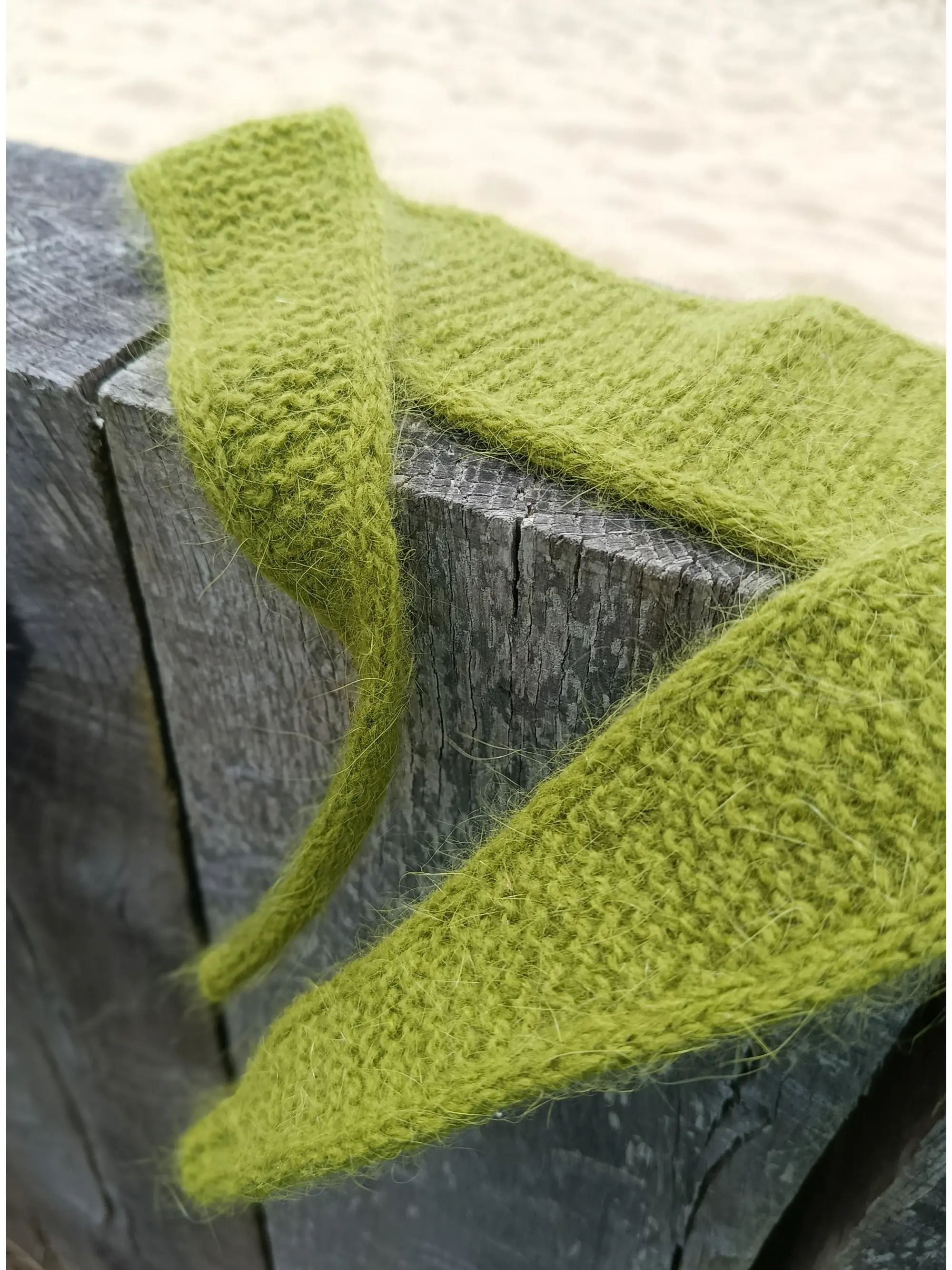 Fiche patron petite écharpe Léane vert mousse | Art de la maille