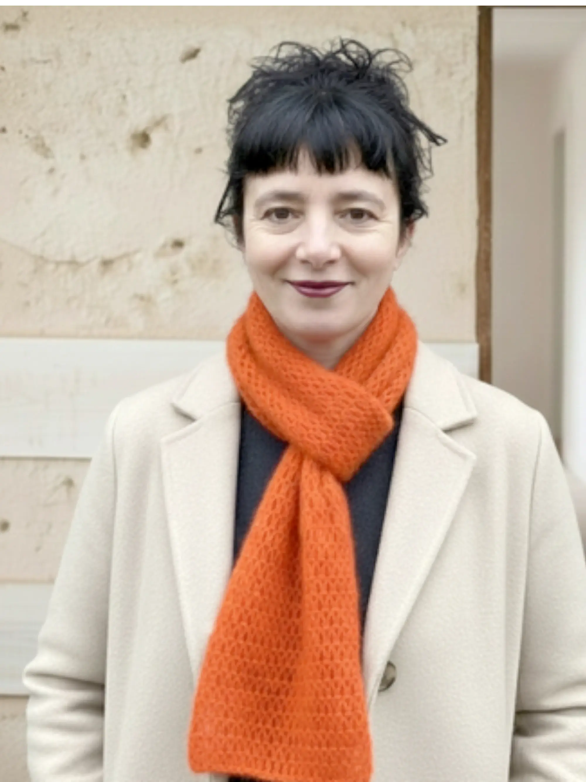 Foulard femme mohair et soie Lola orange