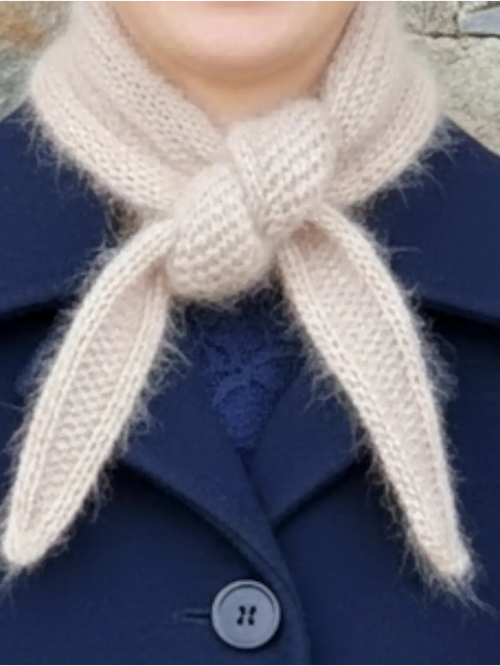petite écharpe en angora femme beige
