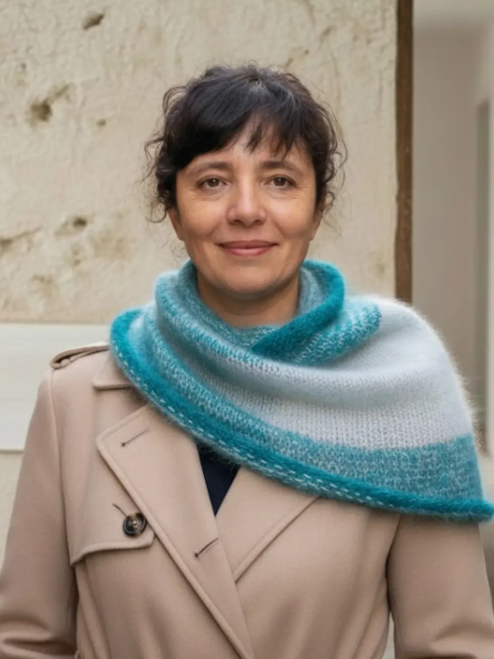 Miniature : Col snood mohair et soie Inès chiné vert