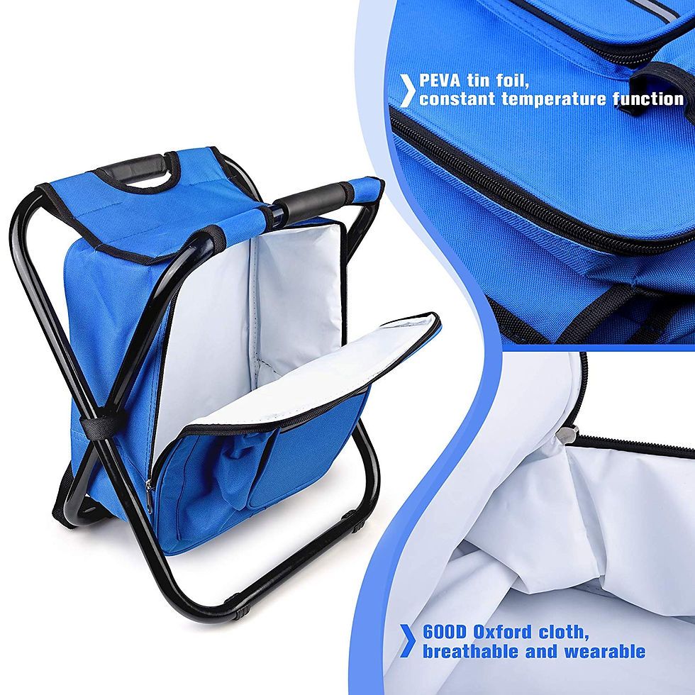 Thumbnail: Black Polyester Zippered Cooler Bag Chair
