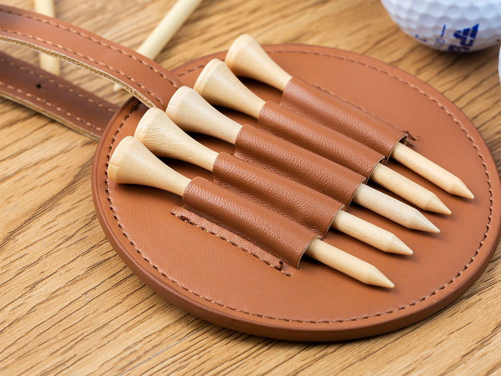 Thumbnail: ROUND LEATHER GOLF TEE HOLDER
