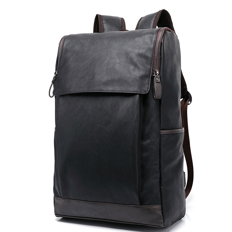 Thumbnail: Men's Vintage Black PU Leather BackPack