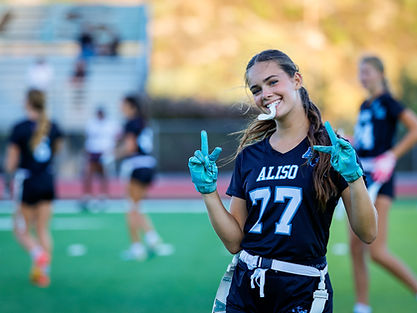 Aliso Niguel Flag Player smiling on the field
