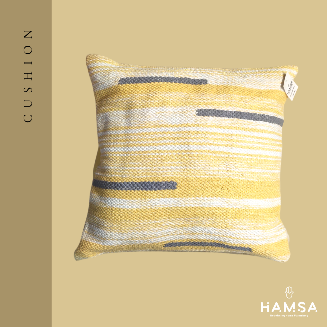 Lime Lines Design Cushion Cover Lime Yellow
