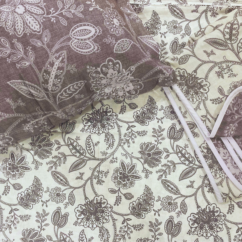 Thumbnail: Dohar Set : Pure Cotton King size Bedsheet with Double Dohar