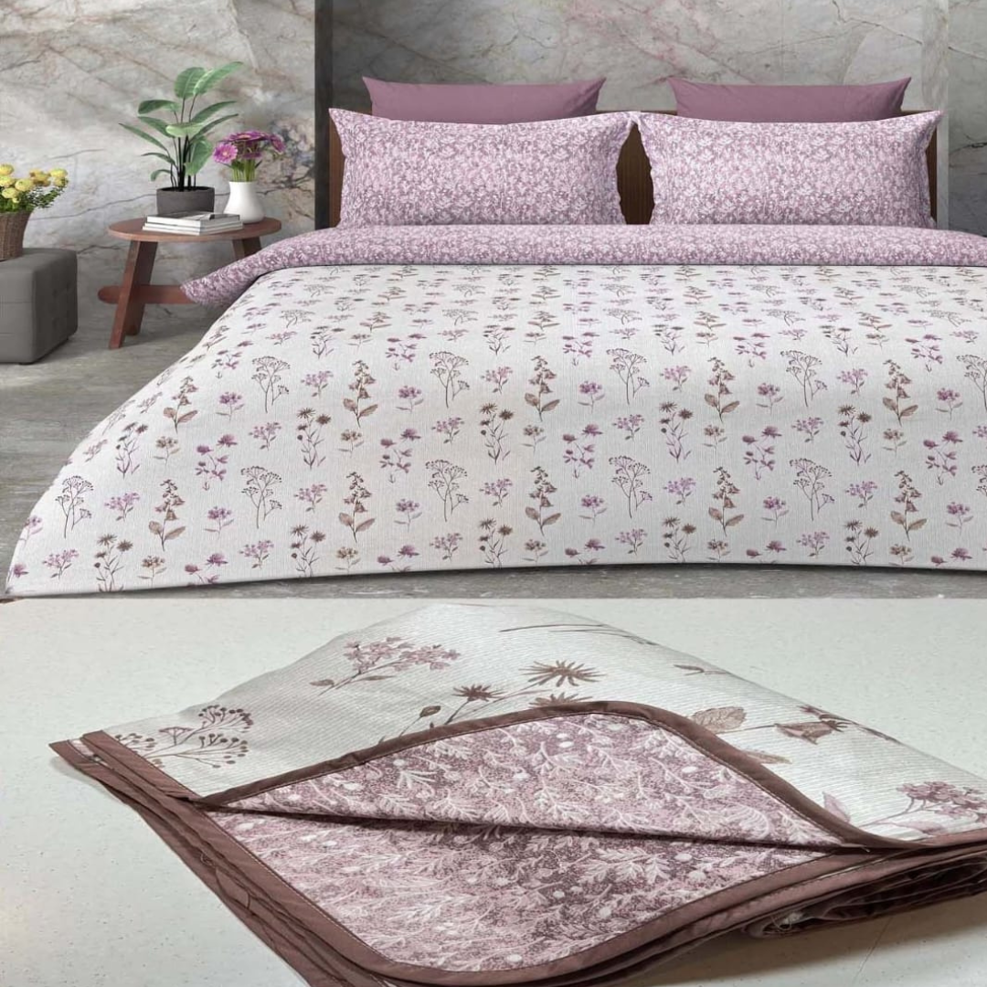 Dohar Set : Pure Cotton King size Bedsheet with Double Dohar