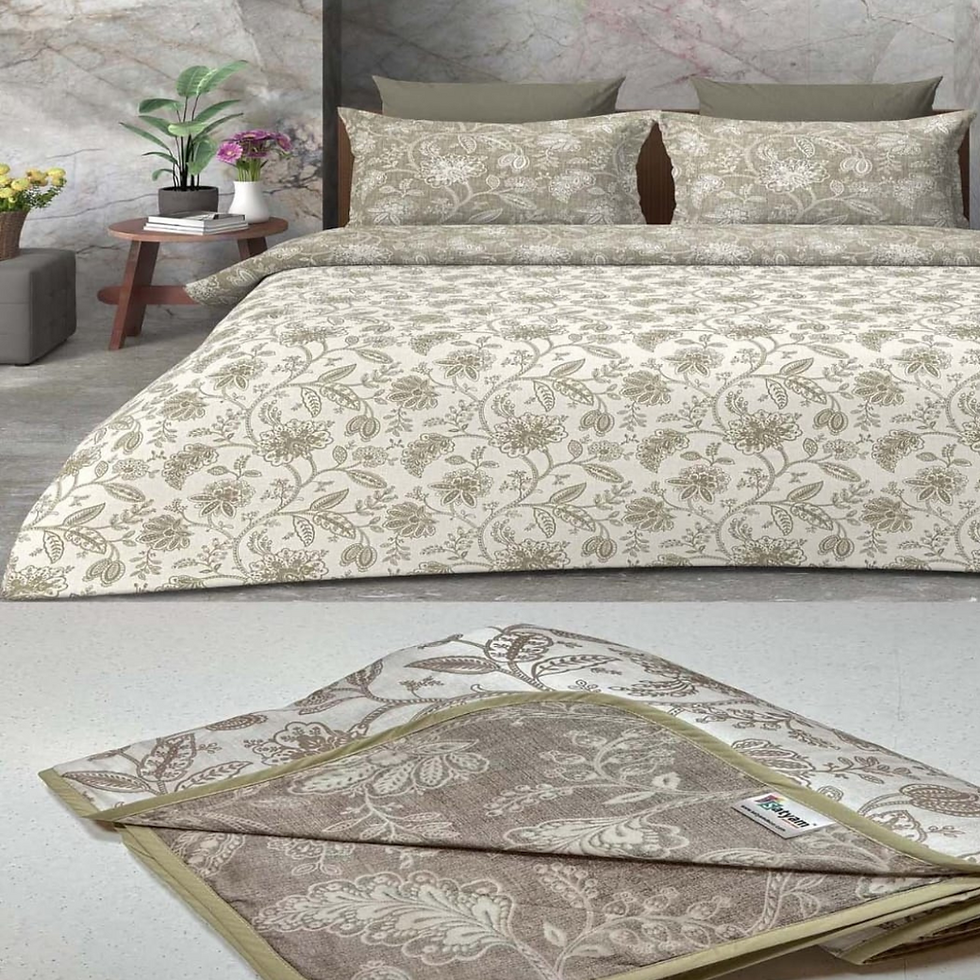 Dohar Set : Pure Cotton King size Bedsheet with Double Dohar